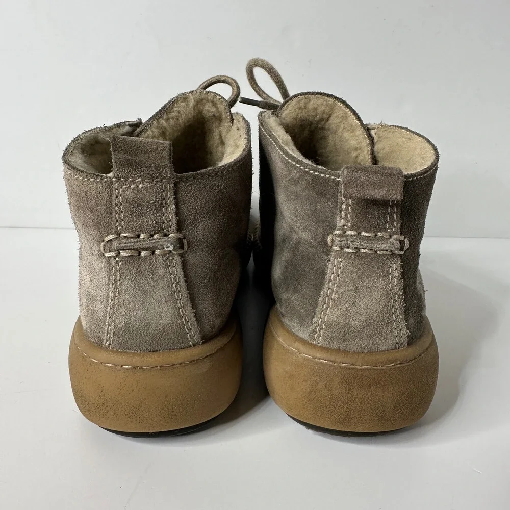 Josef Seibel Maren 02 Chukka Boots Taupe Gray Suede Fleece Lined Sz 37/US 6.5-7‎